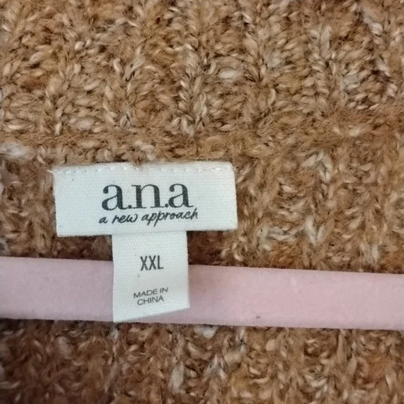 a.n.a Women's Brown Sugar Marl Round Neck Sweater, Size: XXL, NWT - Picture 2 of 8
